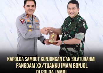 Kapolda Jambi Terima Kunjungan Pangdam XX/Tuanku Imam Bonjol