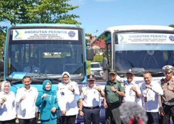 Pemkab Tanjab Timur Luncurkan Dua Bus DAMRI Untuk Wilayah Pesisir
