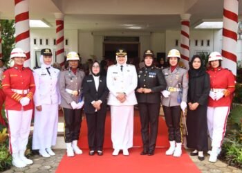 Peringatan HUT Kemedekaan RI ke  80 di Tanjabtim Semua Petugas Utama Perempuan    