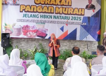 Hj. Hesti Haris Dampingi Pelaksanaan Gerakan Pangan Murah