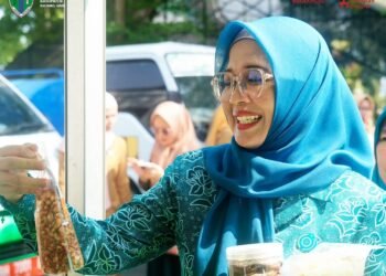 Ketua TP-PKK Kabupaten Batang Hari Buka Bazar Produk UP2K PKK dan UMKM