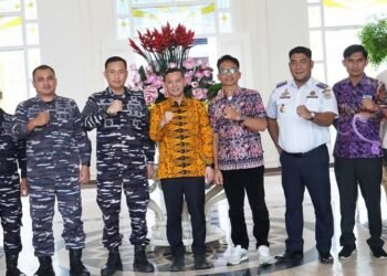 Wabup Tanjab Timur Sambut Kunker Danlanal Palembang