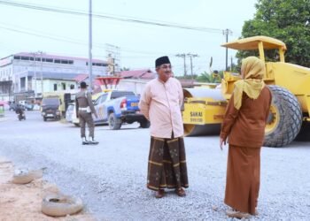 Bupati Anwar Sadat Tinjau Pelaksanaan Pekerjaan Jalan Jalur 2 Merlung